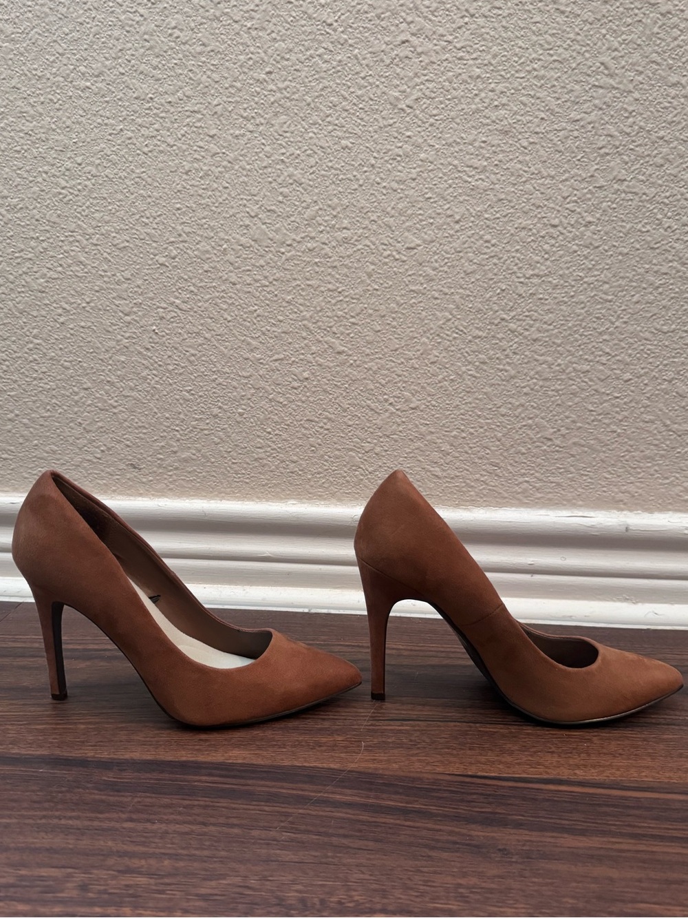 Express Brown Suede Pointed Toe Stiletto Heels